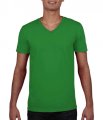 Goedkope T-shirts V hals Gildan softstyle 64VOO irish green